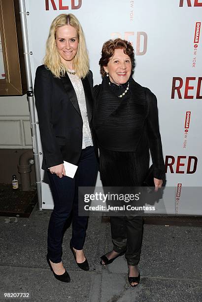 Actors Sarah Paulson and Linda Lavin attend the Broadway opening of "RED" at the John Golden Theatre on April 1, 2010 in New York City.