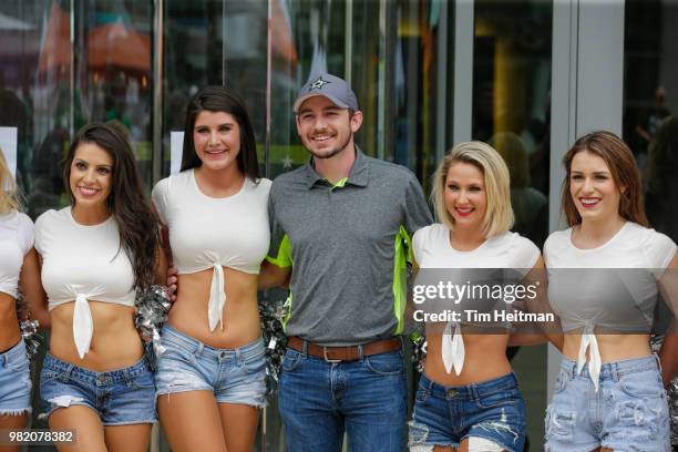 The Dallas Stars Ice Girls entertain the fans as part of the 2018 NHL Draft Hockey Fan Fest presented by Dennys at the American Airlines Center on...