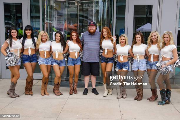 The Dallas Stars Ice Girls entertain the fans as part of the 2018 NHL Draft Hockey Fan Fest presented by Dennys at the American Airlines Center on...