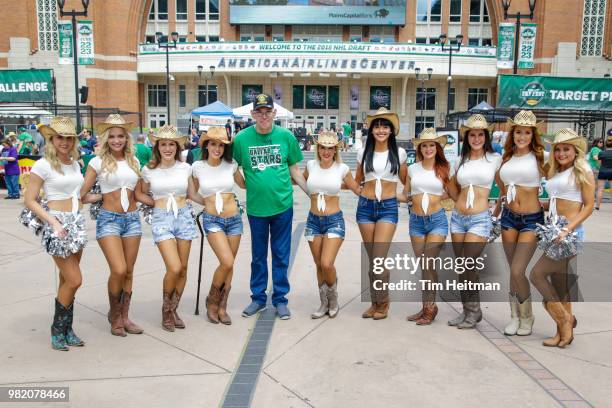 The Dallas Stars Ice Girls entertain the fans as part of the 2018 NHL Draft Hockey Fan Fest presented by Dennys at the American Airlines Center on...