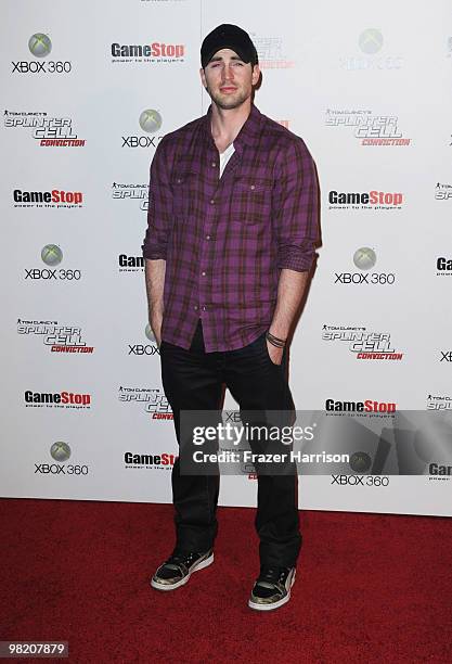 Actor Chris Evans arrives at "Tom Clancy's Splinter Cell Conviction" Launch event at Les Deux on April 1, 2010 in Los Angeles, California.