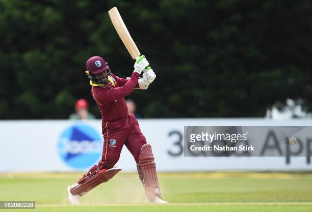 Jason Mohammed of West Indies batting during the Tri-Series International match between England Lions and West Indies A at The 3aaa County Ground on...