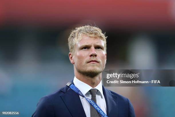 Oscar Hiljemark of Sweden arrives at the stadium prior to during the 2018 FIFA World Cup Russia group F match between Germany and Sweden at Fisht...