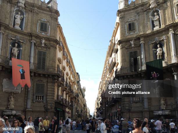 June 2018, Palermo, Italy: View of the city Palermo. The European exhibition of contemporary art is taking place in Palermo this year for the 12th...