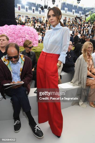 Victoria Beckham attends the Dior Homme Menswear Spring/Summer 2019 show as part of Paris Fashion Week on June 23, 2018 in Paris, France.