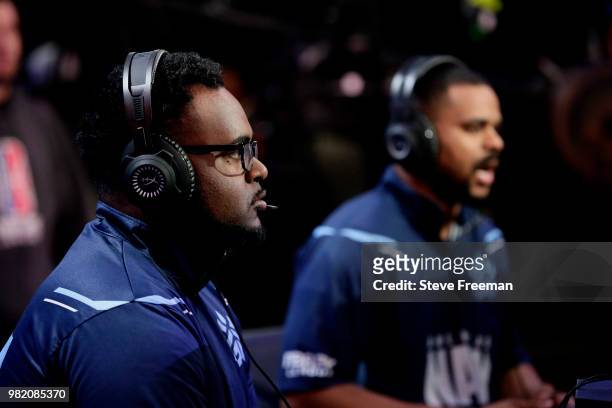AuthenticAfrican of Grizz Gaming plays against Celtics Crossover Gaming on June 23, 2018 at the NBA 2K League Studio Powered by Intel in Long Island...