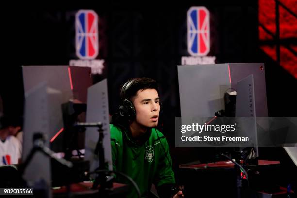 ProFusion of Celtics Crossover Gaming plays against Grizz Gaming on June 23, 2018 at the NBA 2K League Studio Powered by Intel in Long Island City,...