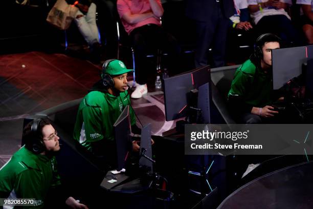 PalmOilPlease of Celtics Crossover Gaming plays against Grizz Gaming on June 23, 2018 at the NBA 2K League Studio Powered by Intel in Long Island...