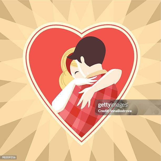 illustrations, cliparts, dessins animés et icônes de s'enlacer couple. - senlacer
