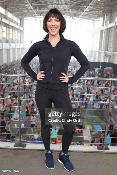 Co-founder Tone It Up Karena Dawn attends the Studio Tone It Up Live! at Duggal Greenhouse on June 23, 2018 in Brooklyn, New York.