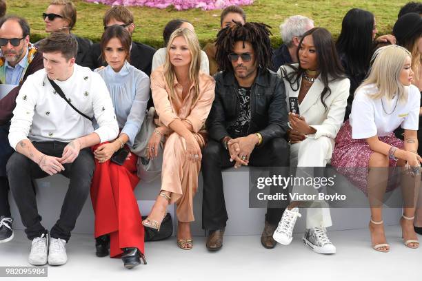 Luca Guadagnino, Brooklyn Beckham, Victoria Beckham, Kate Moss, Lenny Kravitz and Naomi Campbell attend the Dior Homme Menswear Spring/Summer 2019...