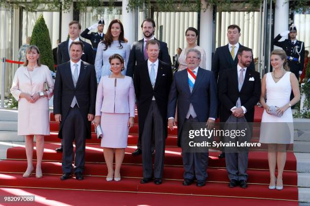 Prince Louis, Princess Claire and Prince Felix, Princess Alexandra, Prince Sebastien, Luxembourg city's mayor Lydie Polfer, Luxembourg's Prime...