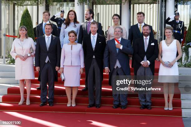 Prince Louis, Princess Claire and Prince Felix, Princess Alexandra, Prince Sebastien, Luxembourg city's mayor Lydie Polfer, Luxembourg's Prime...