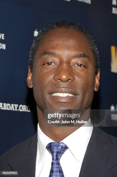 Actor Isaiah Washington attends the National Lab Day Kick-Off Dinner hosted by the Creative Coalition and National Lab Day promoting student...