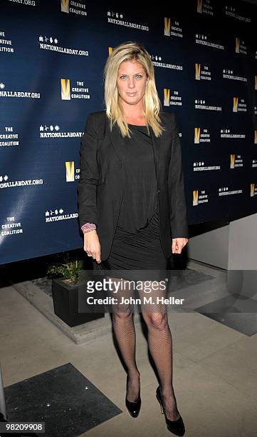 Actress/Model Rachel Hunter attends the National Lab Day Kick-Off Dinner hosted by the Creative Coalition and National Lab Day promoting student...