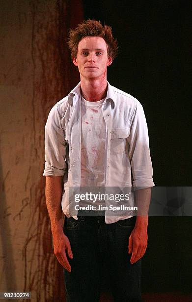 Actor Eddie Redmayne attends the opening night of "RED" on Broadway at the Golden Theatre on April 1, 2010 in New York City.