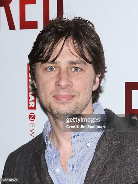 Actor Zach Braff attends the opening night of "RED" on Broadway at the Golden Theatre on April 1, 2010 in New York City.