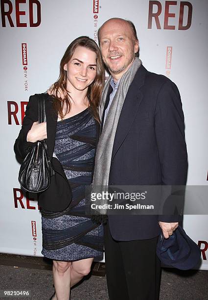 Paul Haggis and guest attends the opening night of "RED" on Broadway at the Golden Theatre on April 1, 2010 in New York City.