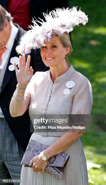 Sophie, Countess of Wessex attends day 3 'Ladies Day' of Royal Ascot at Ascot Racecourse on June 21, 2018 in Ascot, England.