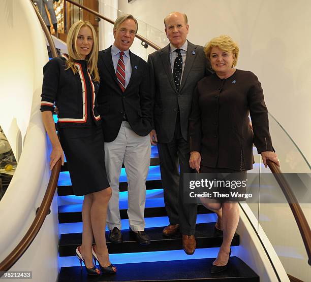 Dee Ocleppo, Tommy Hilfiger, Bob Wright and Suzanne Wright support Autism Awareness Day at Tommy Hilfiger Fifth Avenue on April 1, 2010 in New York...