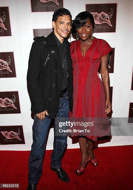 El DeBarge and Brettina attend jazz artist Brettina's new album listening cocktail party at the Whisper Lounge on April 1, 2010 in Los Angeles,...