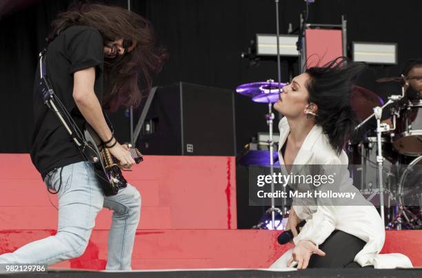 Jessie J performing on the main stage at Seaclose Park on June 23, 2018 in Newport, Isle of Wight.