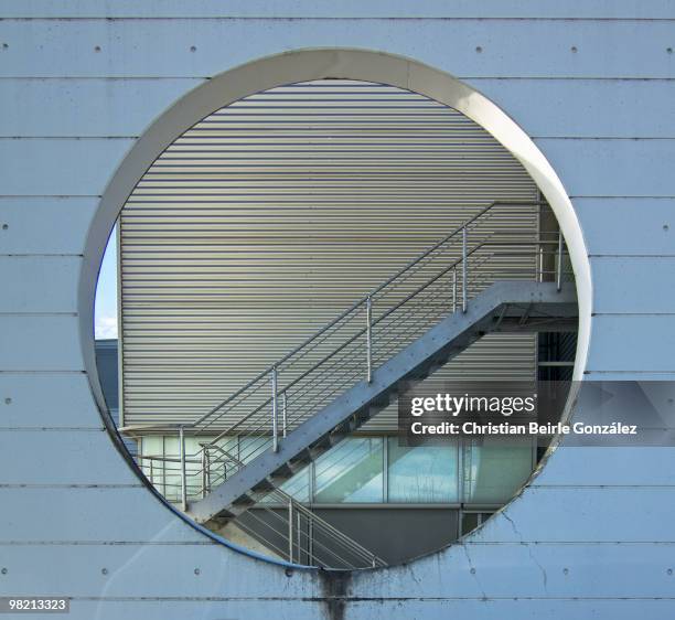 blue square with circle - christian beirle stock-fotos und bilder