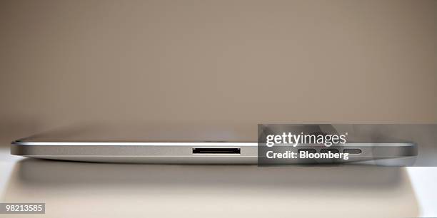 The Apple Inc. IPad is displayed for a photograph in New York, U.S., on Friday, April 2, 2010. Apple Inc. May sell 7.1 million iPads globally this...