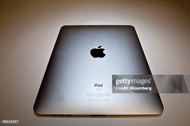 The Apple Inc. IPad is displayed for a photograph in New York, U.S., on Friday, April 2, 2010. Apple Inc. May sell 7.1 million iPads globally this...