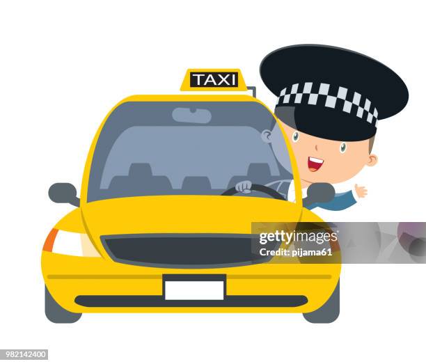 ilustrações, clipart, desenhos animados e ícones de motorista de táxi - taxista