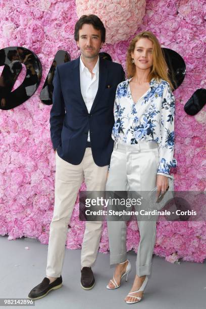 Antoine Arnault and Natalia Vodianova attend the Dior Homme Menswear Spring/Summer 2019 show as part of Paris Fashion Week Week on June 23, 2018 in...