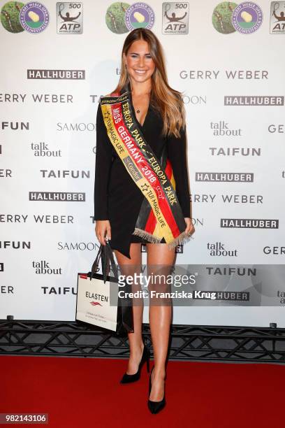Miss Germany Anahita Rehbein attends the Gerry Weber Open Fashion Night 2018 at Gerry Weber Stadium on June 23, 2018 in Halle, Germany.