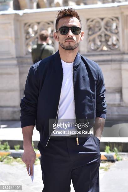 Hidetoshi Nakata attends the Thom Browne Menswear Spring/Summer 2019 show as part of Paris Fashion Week on June 23, 2018 in Paris, France.