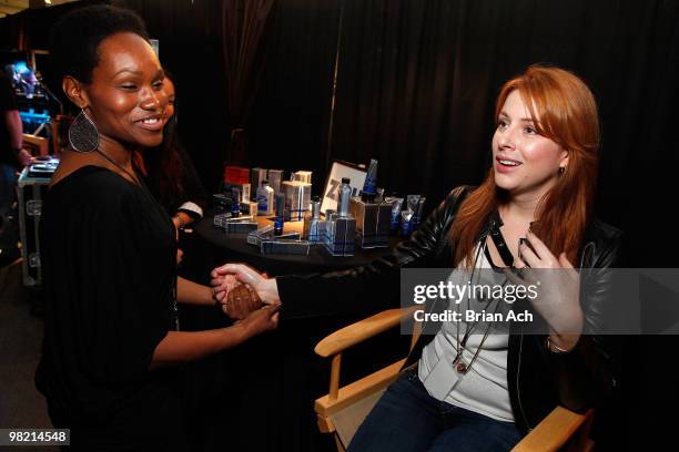 Actress Diane Neal attends the 25th Anniversary Rock & Roll Hall Of Fame Concerts Official Gift Lounge produced by On 3 Productions at Madison Square...