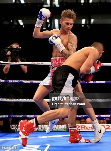 Joe Sharp Boxing Archie Sharp in action against Lester Cantillano during their... News ...