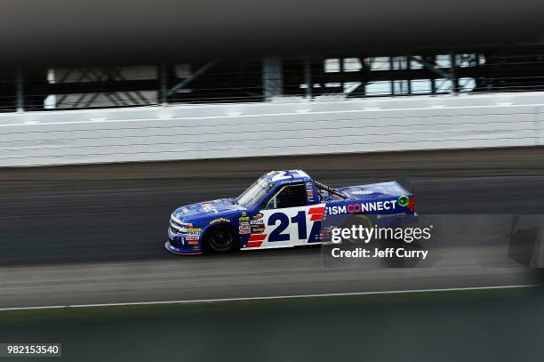 Johnny Sauter, driver of the ISM Connect Chevrolet, drives during practice for the NASCAR Camping World Truck Series Villa Lighting delivers the...