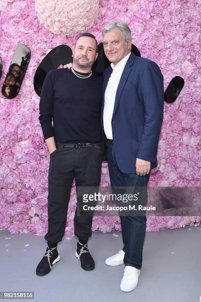 Kim Jones and Sidney Toledano attend the Dior Homme Menswear Spring/Summer 2019 show as part of Paris Fashion Week on June 23, 2018 in Paris, France.