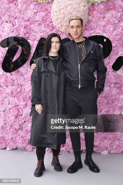 Romy Madley Croft and Oliver Sim attend the Dior Homme Menswear Spring/Summer 2019 show as part of Paris Fashion Week on June 23, 2018 in Paris,...