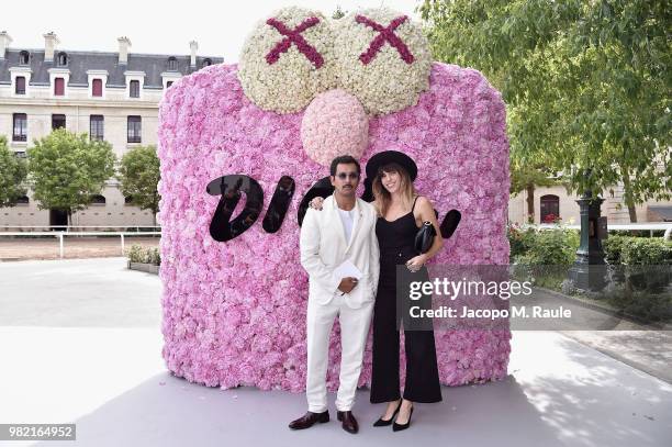 Haider Ackermann and Lou Doillon attend the Dior Homme Menswear Spring/Summer 2019 show as part of Paris Fashion Week on June 23, 2018 in Paris,...