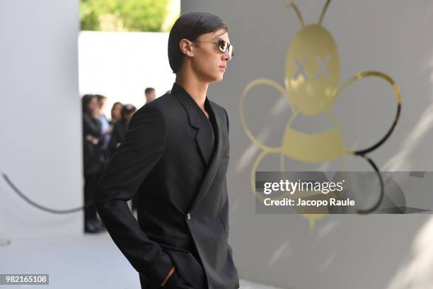 Prince Nikolai of Denmark walks the runway during the Dior Homme Menswear Spring/Summer 2019 show as part of Paris Fashion Week on June 23, 2018 in...