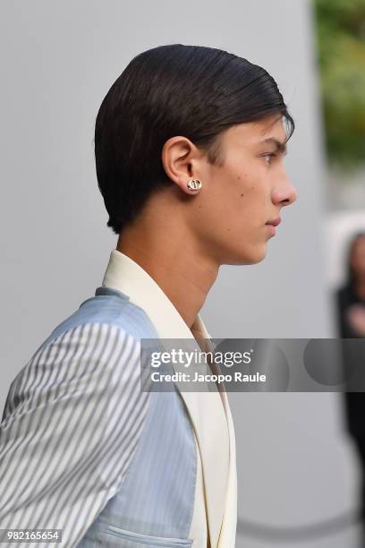 Prince Nikolai of Denmark walks the runway during the Dior Homme Menswear Spring/Summer 2019 show as part of Paris Fashion Week on June 23, 2018 in...