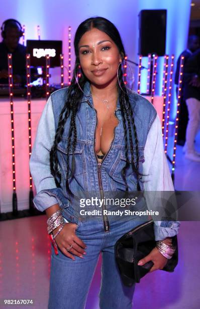 Melanie Fiona attends The Late Night Brunch during the 2018 BET Experience at OUE Skyspace LA on June 21, 2018 in Los Angeles, California.