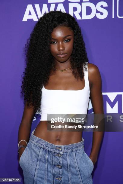 Leomie Anderson attends The Late Night Brunch during the 2018 BET Experience at OUE Skyspace LA on June 21, 2018 in Los Angeles, California.