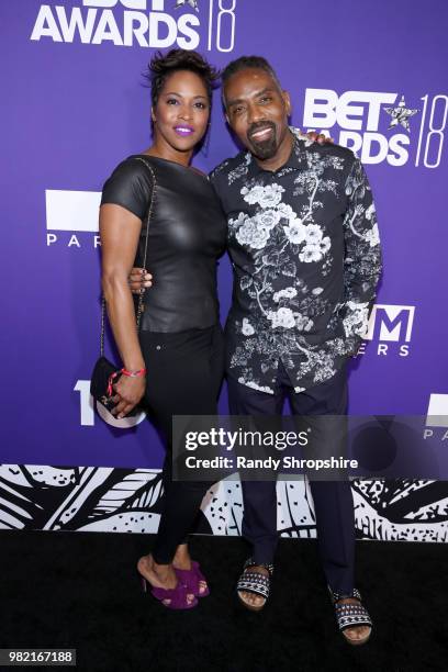 Louis Carr and guest attends The Late Night Brunch during the 2018 BET Experience at OUE Skyspace LA on June 21, 2018 in Los Angeles, California.