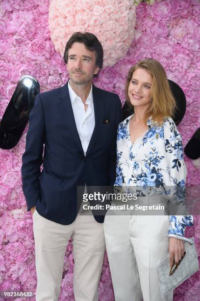 Antoine Arnault and Natalia Vodianova attend the Dior Homme Menswear Spring/Summer 2019 show as part of Paris Fashion Week on June 23, 2018 in Paris,...