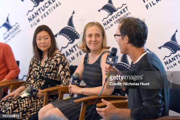 Sandi Tan, Galt Niederhoffer and Tom Cavanagh attend Morning Coffee at the 2018 Nantucket Film Festival - Day 4 on June 23, 2018 in Nantucket,...