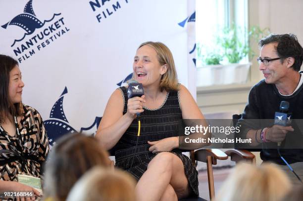 Sandi Tan, Galt Niederhoffer and Tom Cavanagh attend Morning Coffee at the 2018 Nantucket Film Festival - Day 4 on June 23, 2018 in Nantucket,...