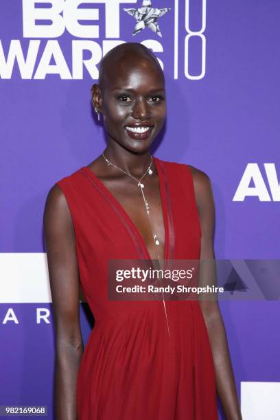 Ajak Deng attends The Late Night Brunch during the 2018 BET Experience at OUE Skyspace LA on June 21, 2018 in Los Angeles, California.