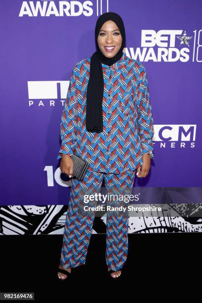 Ibtihaj Muhammad attends The Late Night Brunch during the 2018 BET Experience at OUE Skyspace LA on June 21, 2018 in Los Angeles, California.