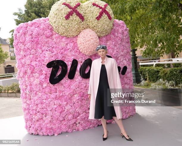 Gwendoline Christie attends the Dior Homme Menswear Spring/Summer 2019 show as part of Paris Fashion Week on June 23, 2018 in Paris, France.